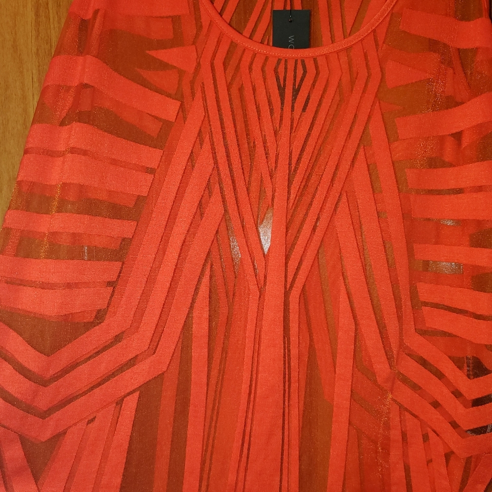 Worthington size small Sheer orange tank top new with tags. Abstract - Picture 4 of 5